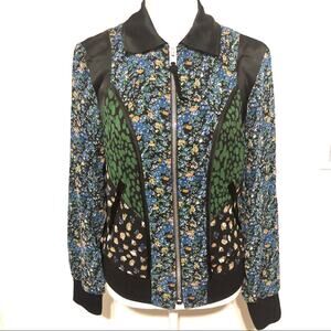 Coach 1941 Silk Framed Varsity Jacket Blue